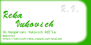 reka vukovich business card